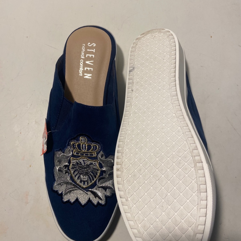 Steven natural comfort navy blue fabric. Slip ins size 9.5 NWT - Picture 5 of 7